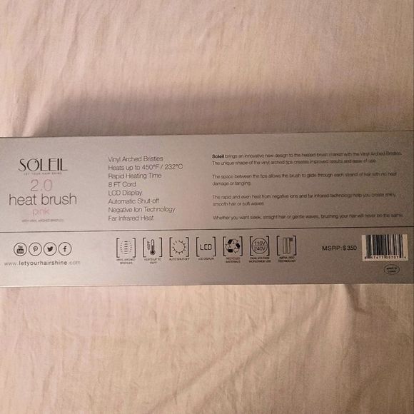 *HP x3* Soleil Hair Tools -Heat Brush 2.0 in Pink 💞 - Picture 4 of 5